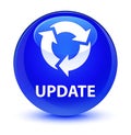 Update (refresh icon) glassy blue round button Royalty Free Stock Photo