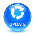 Update (refresh icon) glassy cyan blue round button Royalty Free Stock Photo