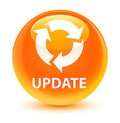 Update (refresh icon) glassy orange round button Royalty Free Stock Photo