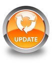 Update (refresh icon) glossy orange round button Royalty Free Stock Photo