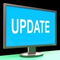 Update Screen Means Updates Modified Or Upgrade Royalty Free Stock Photo