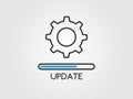 Update software concept. Upgrade system icon. Application status and load progress bar in flat style. Loading process Royalty Free Stock Photo