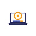 update, software upgrade icon with a laptop Royalty Free Stock Photo