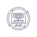 update or software upgrade line icon, vector