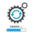 Update system icon. Concept of upgrade application progress icon for graphic and web design