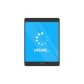 Update System software and upgrade concept. Loading process in tablet screen. Vector illustration.