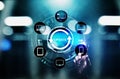 Update System Upgrade Software version technology concept on virtual screen.