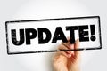 Update text stamp, technology concept background Royalty Free Stock Photo