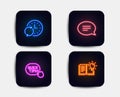 Update time, Chat and Quick tips icons. Product knowledge sign. Refresh clock, Speech bubble, Helpful tricks. Vector