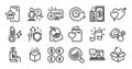 Update time, Reject access and Search employee line icons set. Vector