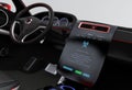 Update vehicle software just touch cars center console Royalty Free Stock Photo