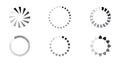 Updated progress circle bar set icon vector. Loader symbol button. Load progress bar for app, websites, UI Royalty Free Stock Photo