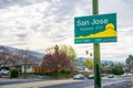 Updated San Jose, California city limit sign Royalty Free Stock Photo