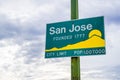 Updated San Jose, California city limit sign Royalty Free Stock Photo