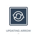 updating arrow icon in trendy design style. updating arrow icon isolated on white background. updating arrow vector icon simple