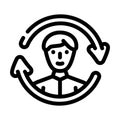 updating employee line icon vector illustration