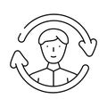 updating employee line icon vector illustration