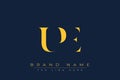 UPE abstract letter logo design Royalty Free Stock Photo
