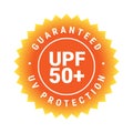 UPF icon. Ultraviolet Protection Factor sign. Ultra violet sunrays protection symbol. Vector illustration Royalty Free Stock Photo