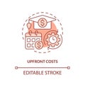 Upfront Costs Red Concept Icon