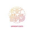 Upfront Costs Red Gradient Concept Icon