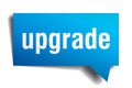 Upgrade blue 3d realistic paper speech bubble Royalty Free Stock Photo