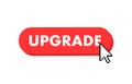 Upgrade button with cursor. Pointer click. Vector web button Royalty Free Stock Photo