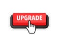 Upgrade button with cursor. Pointer click. Vector web button Royalty Free Stock Photo