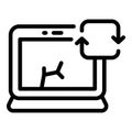 Upgrade computer icon, outline style