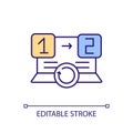 Upgrade computer software to actual version RGB color icon