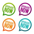 Upgrade now Buttons. Circle Eps10 Vector. Royalty Free Stock Photo