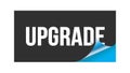 UPGRADE text written on black blue sticker