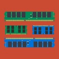 Random Access Memory (Ram) Sets Sodimm & Dimm, for Laptop and Pc Desktop Royalty Free Stock Photo