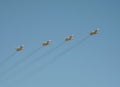 Upgraded front-line bomber with variable sweep wing su-24M on the rehearsal of the Victory parade.