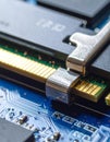 Upgrading Computer Memory - RAM Stick Installation Royalty Free Stock Photo