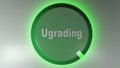 Upgrading green circle sign with rotating cursor - 3D rendering animation