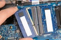 Changing RAM chip on a laptop