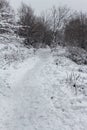 Uphill Footpath in Snow