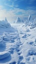 Uphill in snow Human footprints document determined climb through wintry hill