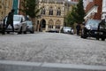 Uphill view on Guildhall town centre Northampton United Kingdo