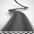 Uphill and winding road from start to finish. 3D Rendering Royalty Free Stock Photo