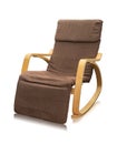 Upholstered rocking chair  on white Royalty Free Stock Photo