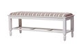 Upholstered wood bench isolated over white