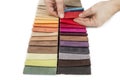 Upholstery color samples on the white background. Royalty Free Stock Photo