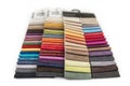Upholstery color samples on the white background. Royalty Free Stock Photo