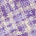 Upholstery fabric burlap vector seamless pattern background. Modern faux cotton texture melange backdrop. Boucle purple