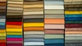 Upholstery fabric samples. Fabric for a furniture upholstery. Textile industry background Royalty Free Stock Photo