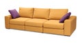 Upholstery sofa set with pillows isolated with clipping path