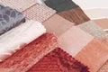 Upholstery tapestry and curtain color selection Royalty Free Stock Photo