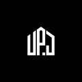 UPJ letter logo design on BLACK background. UPJ creative initials letter logo concept. UPJ letter design Royalty Free Stock Photo